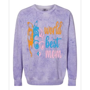 World Best Mom Colorblast Crewneck Sweatshirt