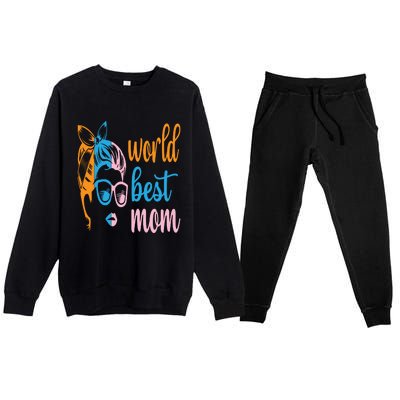 World Best Mom Premium Crewneck Sweatsuit Set