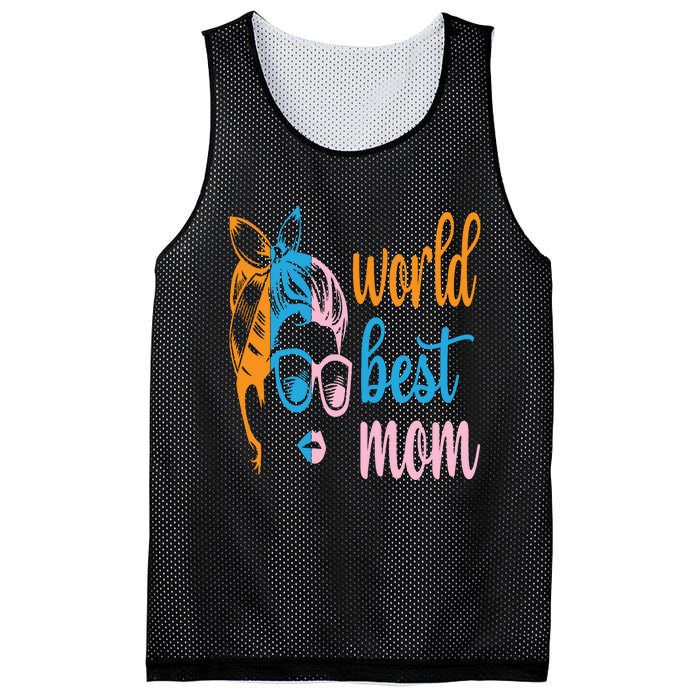 World Best Mom Mesh Reversible Basketball Jersey Tank