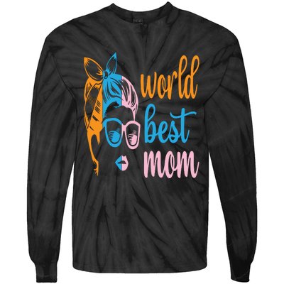 World Best Mom Tie-Dye Long Sleeve Shirt