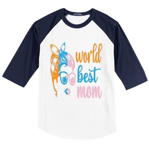 World Best Mom Baseball Sleeve Shirt