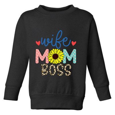 Wife Boss Mom Funny Matching Family Toddler Sweatshirt