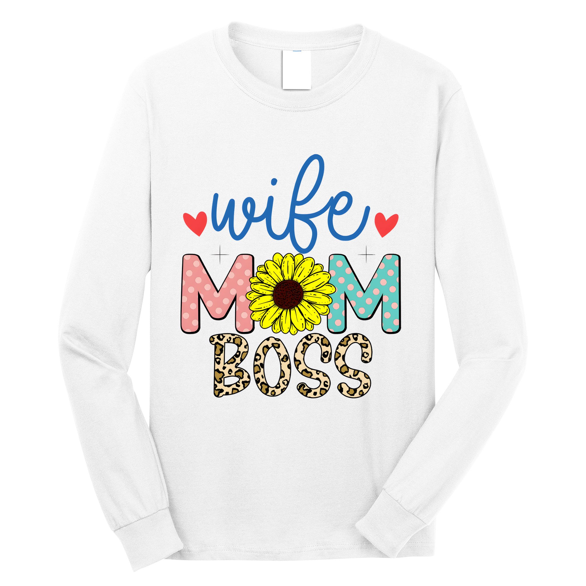 Wife Boss Mom Funny Matching Family Long Sleeve Shirt