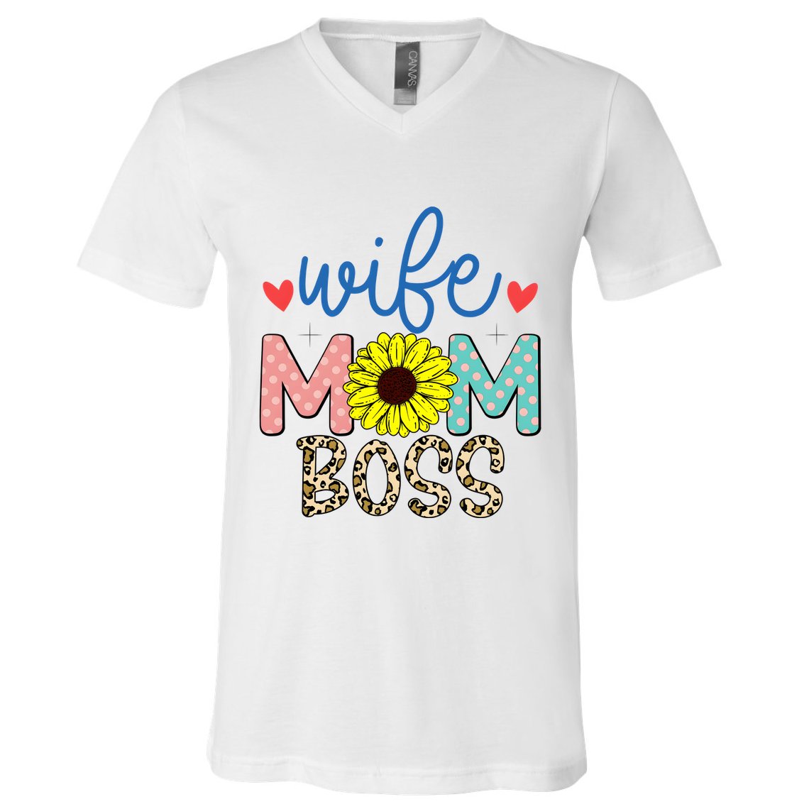 Wife Boss Mom Funny Matching Family V-Neck T-Shirt