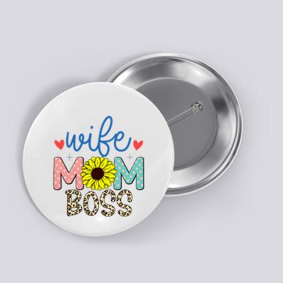 Wife Boss Mom Funny Matching Family Button