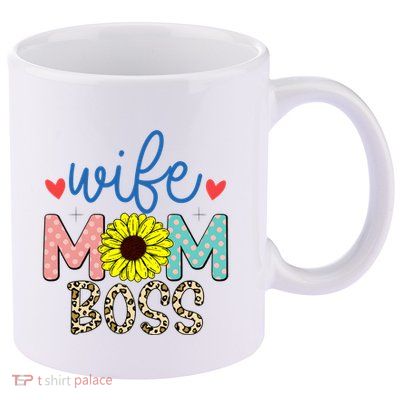 Wife Boss Mom Funny Matching Family 11oz C Handle Ceramic Mug