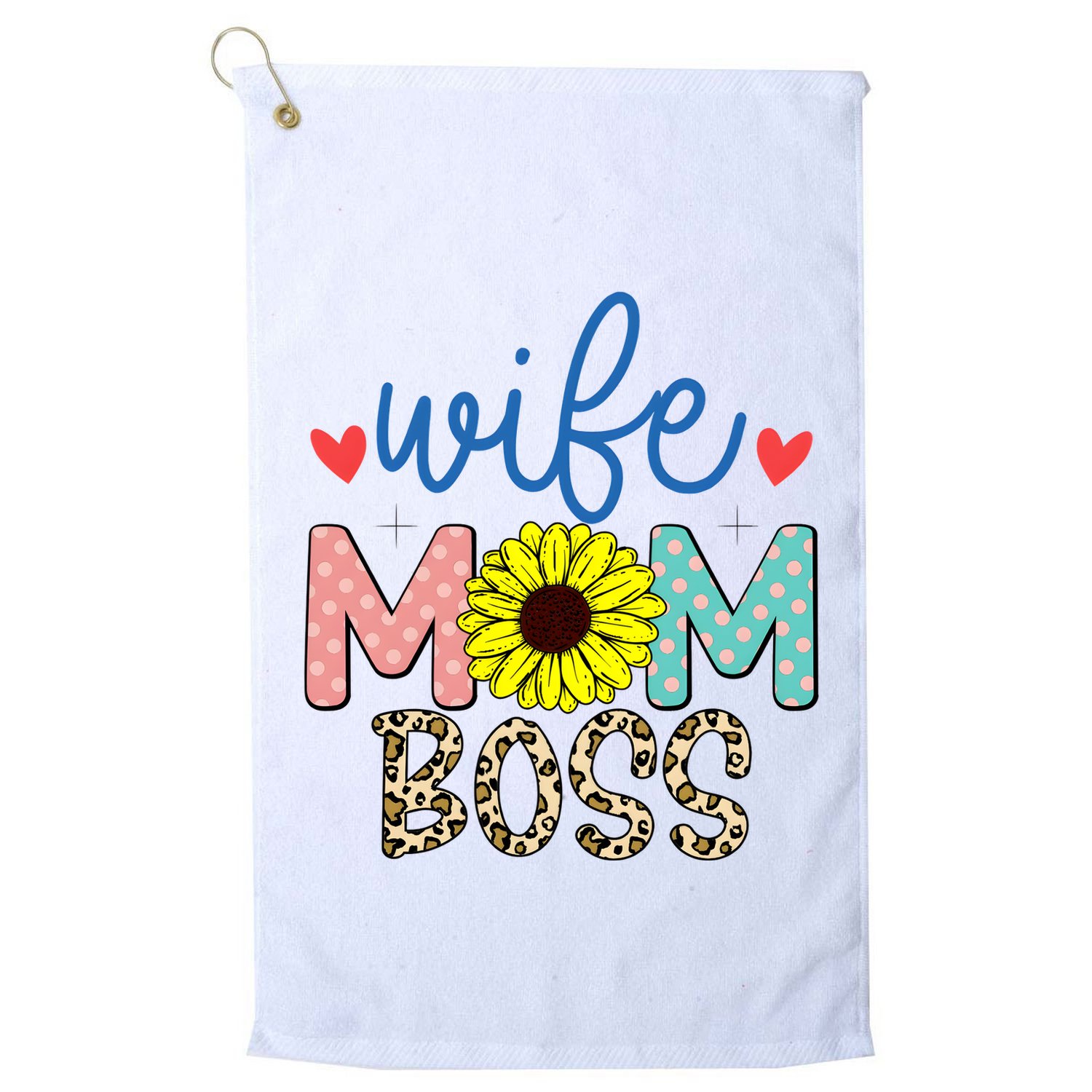 Wife Boss Mom Funny Matching Family Golf Towel