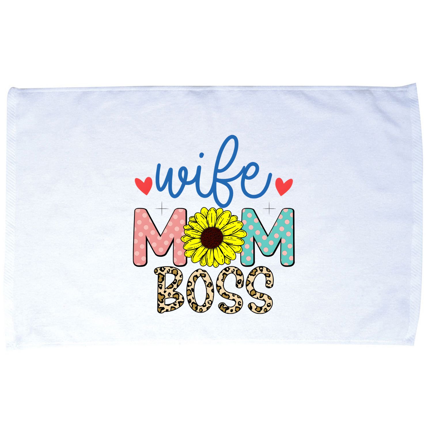 Wife Boss Mom Funny Matching Family Microfiber Hand Towel