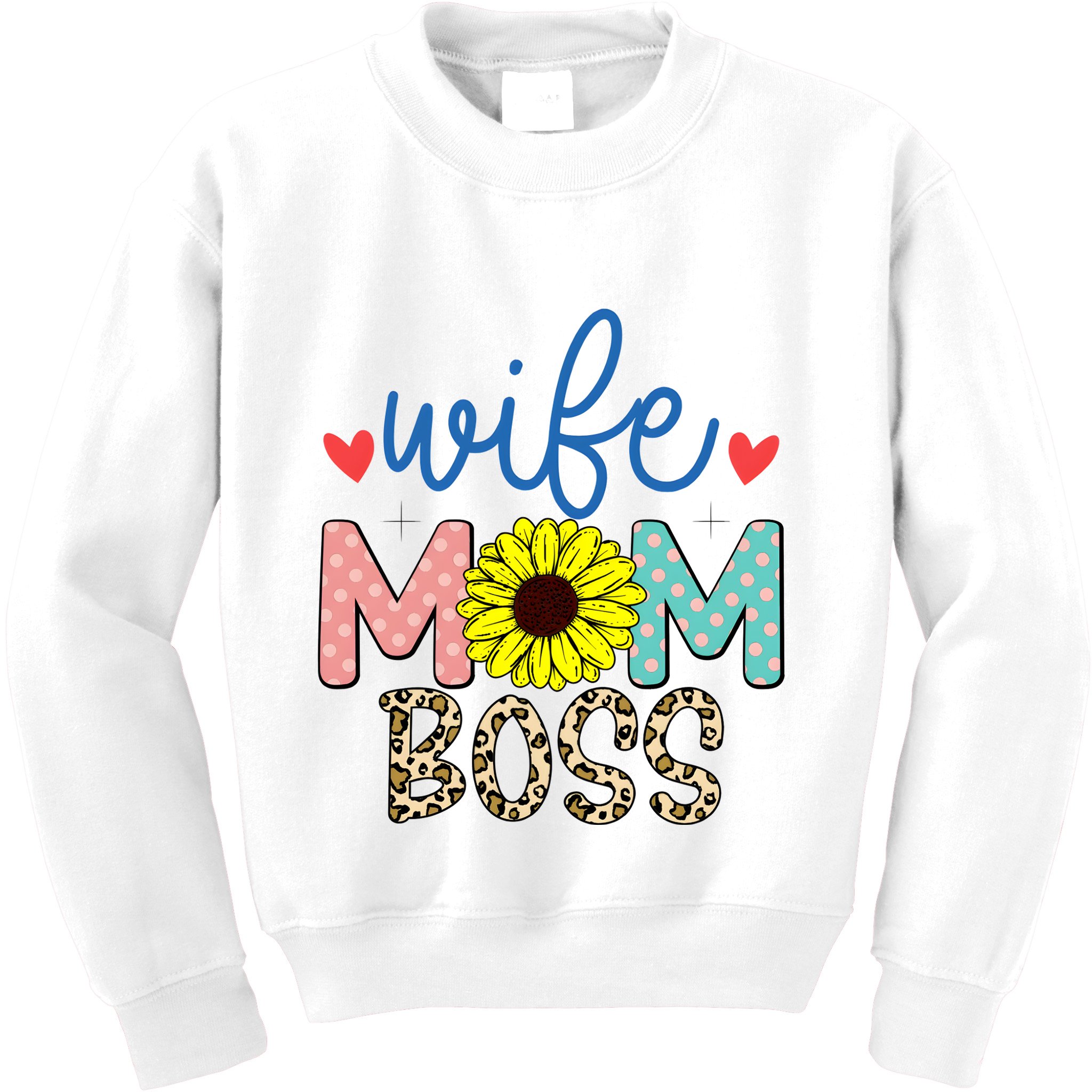 Wife Boss Mom Funny Matching Family Kids Sweatshirt