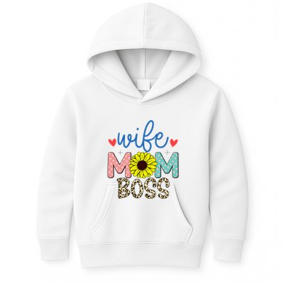 Wife Boss Mom Funny Matching Family Kids Hoodie