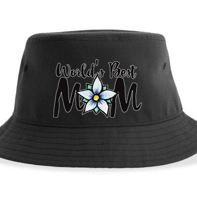 World's Best Mom Flower Sustainable Bucket Hat