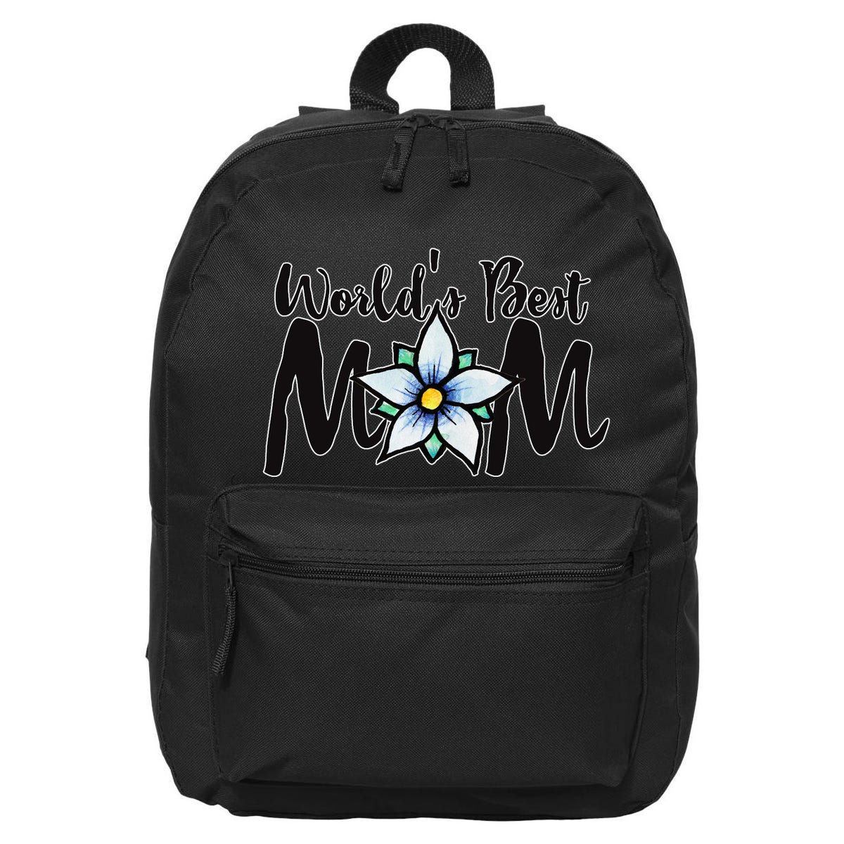 World's Best Mom Flower 16 in Basic Backpack