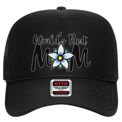 World's Best Mom Flower Trucker Hat
