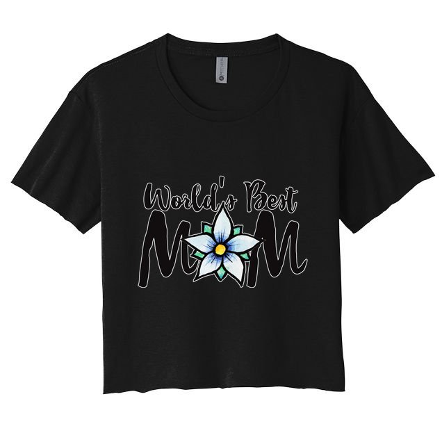 World's Best Mom Flower Crop Top