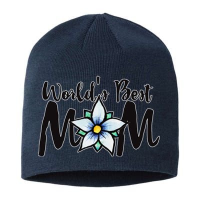 World's Best Mom Flower Sustainable Beanie