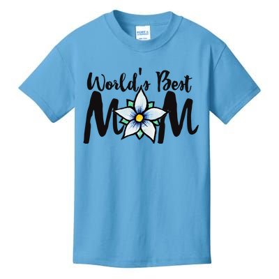 World's Best Mom Flower Kids T-Shirt