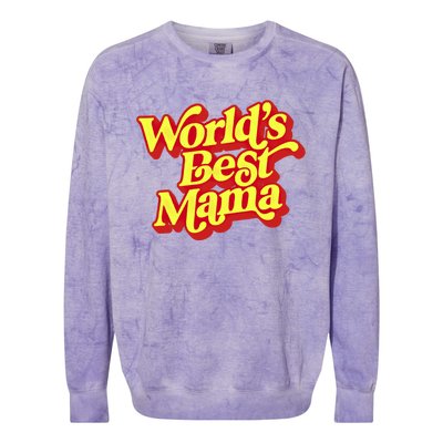 World's Best Mama! Vintage 70's / 80's Retro Font Style Gift Colorblast Crewneck Sweatshirt