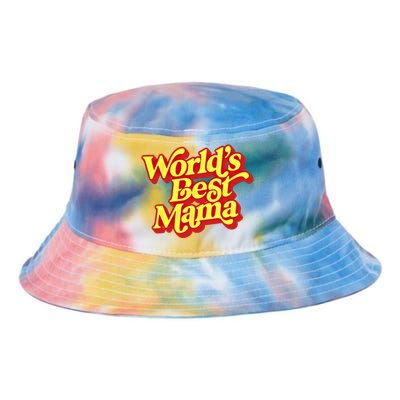 World's Best Mama! Vintage 70's / 80's Retro Font Style Gift Tie Dye Newport Bucket Hat