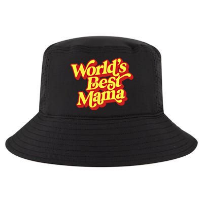 World's Best Mama! Vintage 70's / 80's Retro Font Style Gift Cool Comfort Performance Bucket Hat