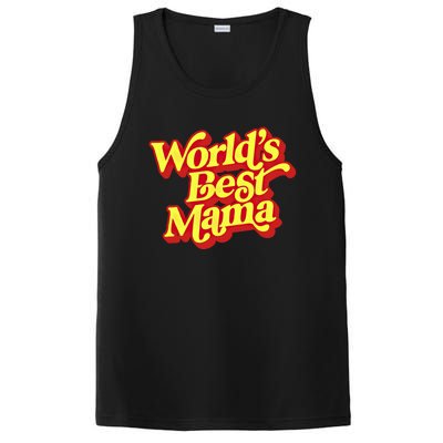 World's Best Mama! Vintage 70's / 80's Retro Font Style Gift PosiCharge Competitor Tank