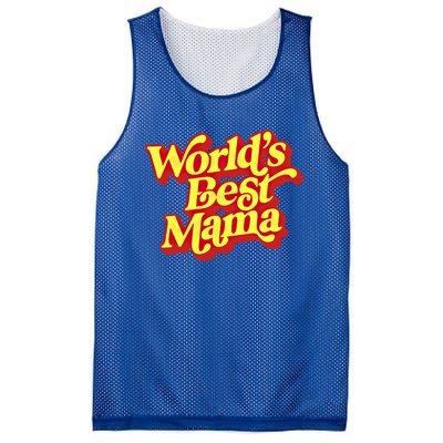 World's Best Mama! Vintage 70's / 80's Retro Font Style Gift Mesh Reversible Basketball Jersey Tank