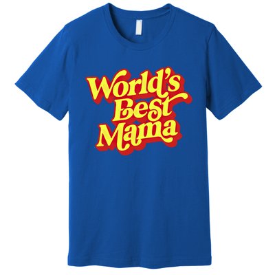 World's Best Mama! Vintage 70's / 80's Retro Font Style Gift Premium T-Shirt