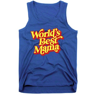 World's Best Mama! Vintage 70's / 80's Retro Font Style Gift Tank Top