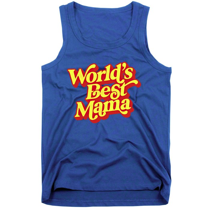 World's Best Mama! Vintage 70's / 80's Retro Font Style Gift Tank Top