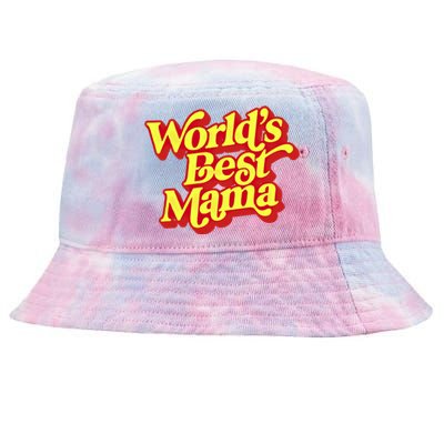 World's Best Mama! Vintage 70's / 80's Retro Font Style Gift Tie-Dyed Bucket Hat