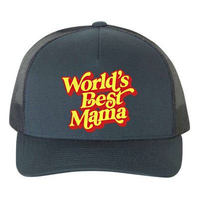 World's Best Mama! Vintage 70's / 80's Retro Font Style Gift Yupoong Adult 5-Panel Trucker Hat