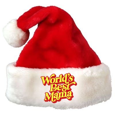 World's Best Mama! Vintage 70's / 80's Retro Font Style Gift Premium Christmas Santa Hat