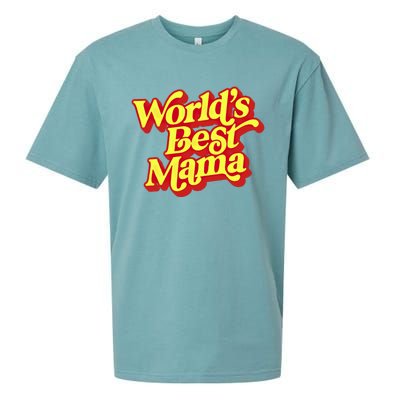 World's Best Mama! Vintage 70's / 80's Retro Font Style Gift Sueded Cloud Jersey T-Shirt