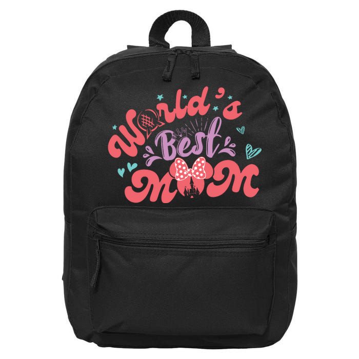 World Best Mom Mother's Day World's Best Mom Epcot Magical Kingdom 16 in Basic Backpack