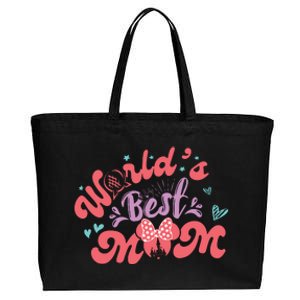 World Best Mom Mother's Day World's Best Mom Epcot Magical Kingdom Cotton Canvas Jumbo Tote