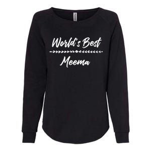 WorldS Best Meema With Floral Accent Fun Mother Gift Cute Gift Womens California Wash Sweatshirt