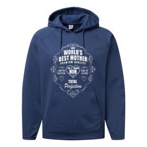 World's Best Mother Number One 1 Mom Greatest Mama Mommy Gift Performance Fleece Hoodie