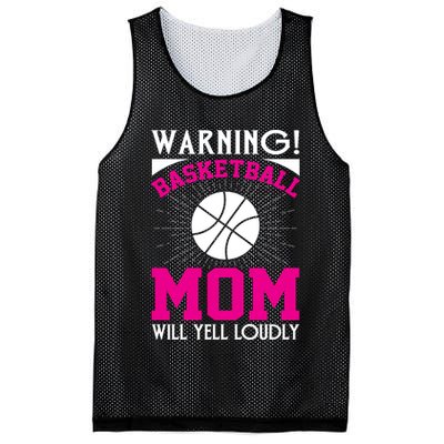 Warning! Basketball Mom Will Yell Loudly Funny Sport Mesh Reversible Basketball Jersey Tank