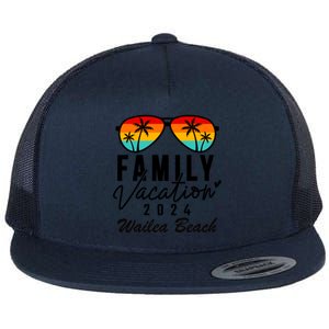 Wailea Beach Maui Hawaii Family Vacation 2024 Funny Gift Flat Bill Trucker Hat