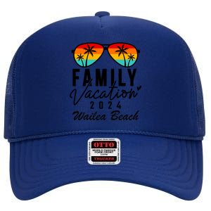 Wailea Beach Maui Hawaii Family Vacation 2024 Funny Gift High Crown Mesh Back Trucker Hat