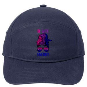 Womens Bisexual Messy Bun LGBTQ Cool Subtle Bi Pride Flag Colors 7-Panel Snapback Hat