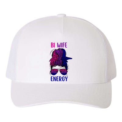 Womens Bisexual Messy Bun LGBTQ Cool Subtle Bi Pride Flag Colors Yupoong Adult 5-Panel Trucker Hat