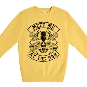 Weightlifting Bodybuilding Meet Me At The Bar Powerlifting Gift Premium Crewneck Sweatshirt