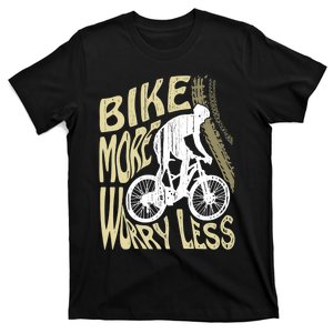 Wo Bike More Worry Less Bike Lovers Bicycle V-Neck T-Shirt