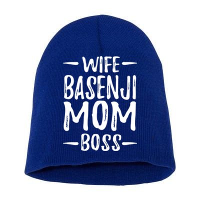 Wife Basenji Mom Boss Funny Dog Mom Gift Idea Gift Short Acrylic Beanie