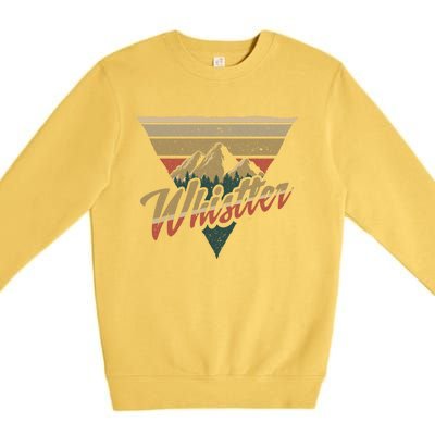 Whistler Blackcomb Mountain Illustration Vacation Souvenir Gift Premium Crewneck Sweatshirt