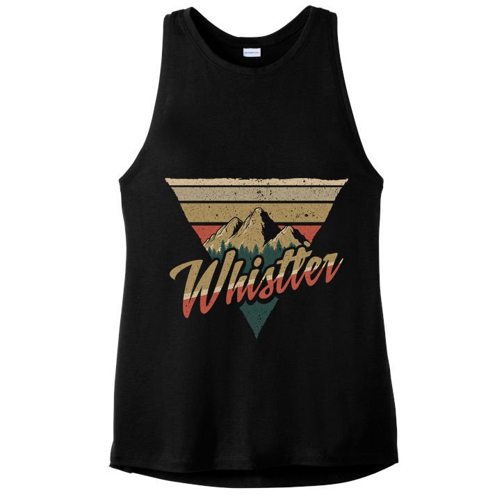 Whistler Blackcomb Mountain Illustration Vacation Souvenir Gift Ladies PosiCharge Tri-Blend Wicking Tank