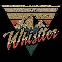 Whistler Blackcomb Mountain Illustration Vacation Souvenir Gift Drawstring Bag