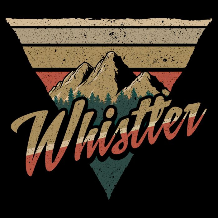 Whistler Blackcomb Mountain Illustration Vacation Souvenir Gift Drawstring Bag
