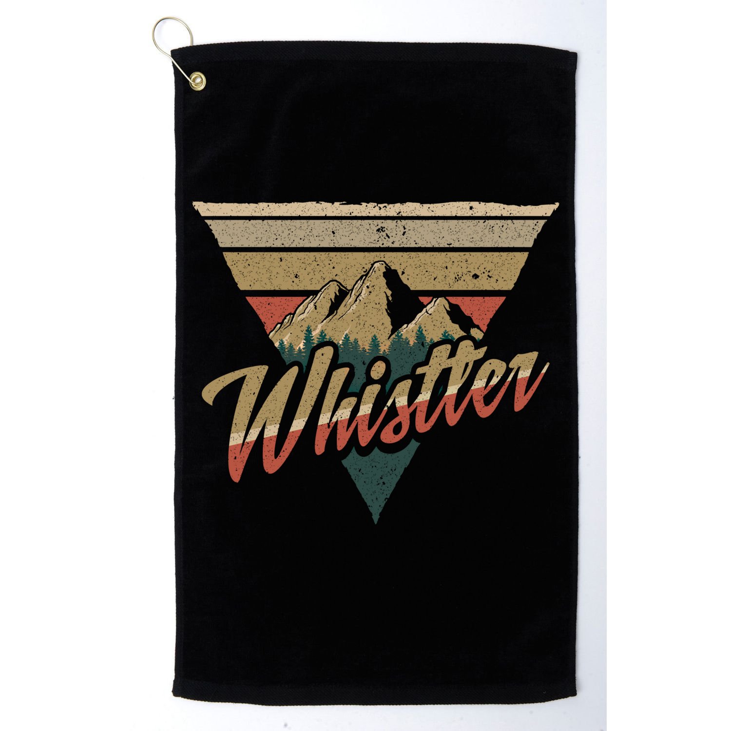 Whistler Blackcomb Mountain Illustration Vacation Souvenir Gift Golf Towel