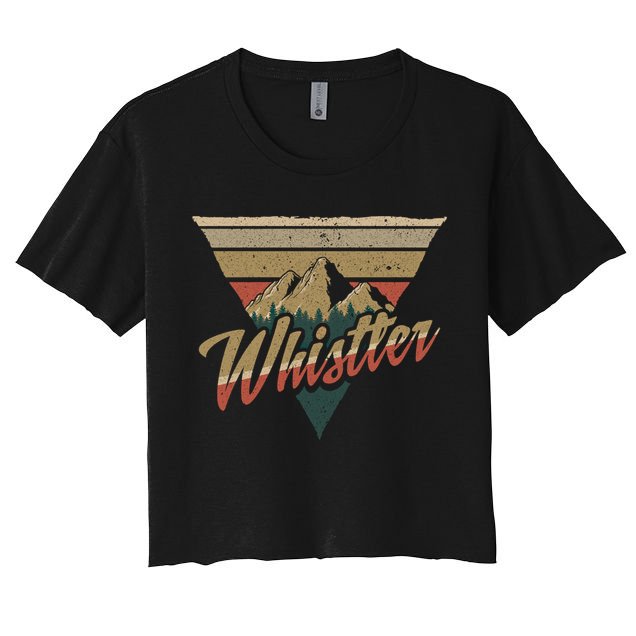 Whistler Blackcomb Mountain Illustration Vacation Souvenir Gift Crop Top
